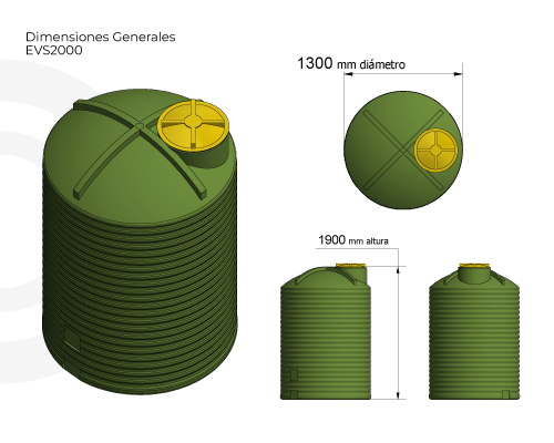 Estanque 2000 lts + kit bomba 0,5 hp