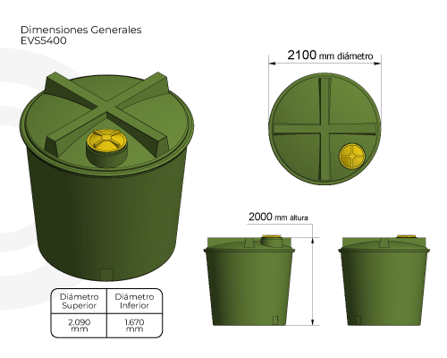 Estanque 5400 lts + kit bomba 1 hp
