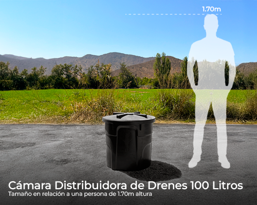 Cámara distribuidora de drenes 100 lts.