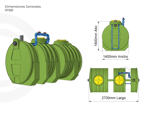 Planta de tratamiento 8 personas 250 lts / dia