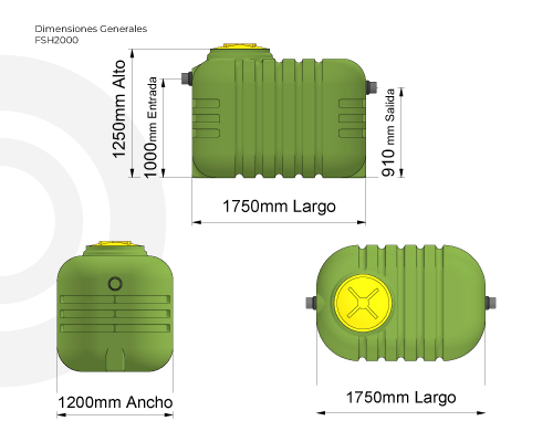 Combo fosa séptica 2000 lts. (hasta 6 personas)