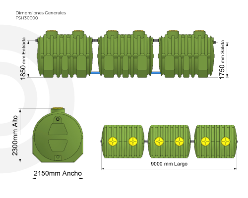 Fosa séptica horizontal 30.000 lts