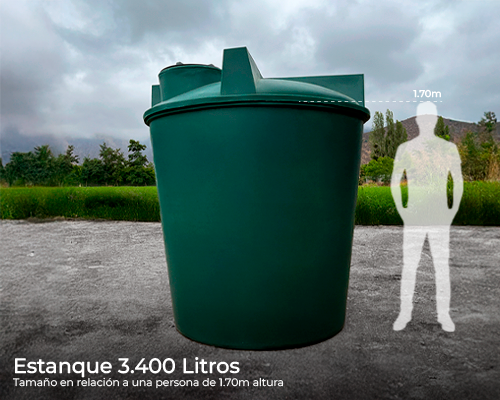 Estanque vertical extra reforzado 3400 lts