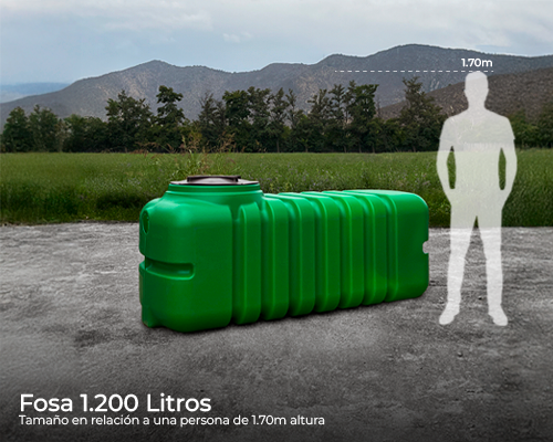 Fosa séptica horizontal 1200 lts