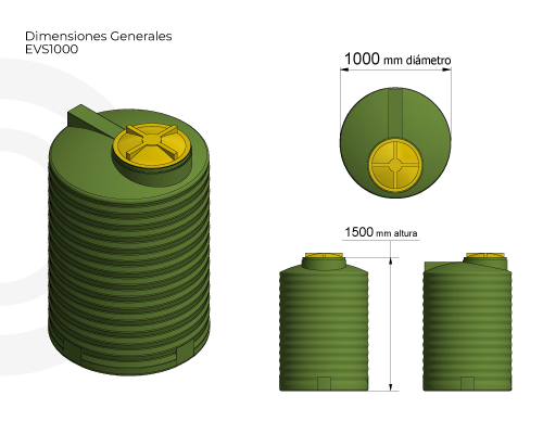 Estanque vertical estandar 1000 lts