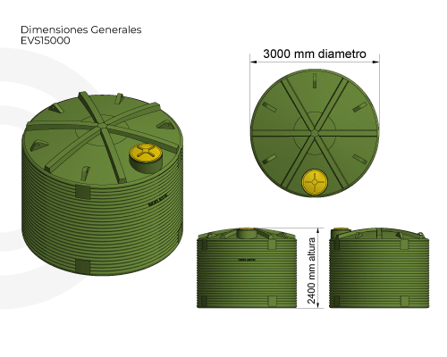 Estanque vertical estandar 15000 lts