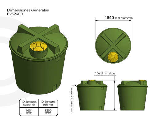 Estanque vertical estandar 2400 lts