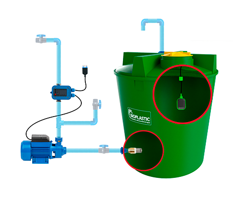 Estanque 3400 lts + kit bomba 0,5 hp