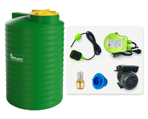 Combo estanque vertical 1000 lts + kit bomba 0,5 hp fabricacion  italiana