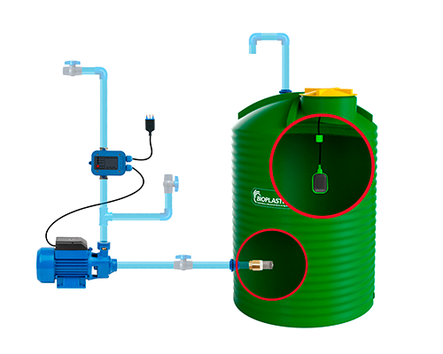 Estanque 2000 lts + kit bomba 0,5 hp